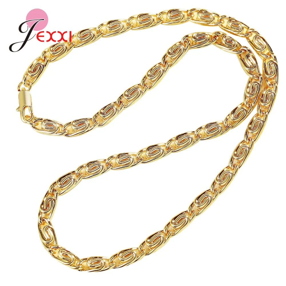 

Хорошее качество, женское золотое ожерелье с цепочкой из стерлингового серебра 925 пробы, быстрая доставка, Широкое Ожерелье для продажи