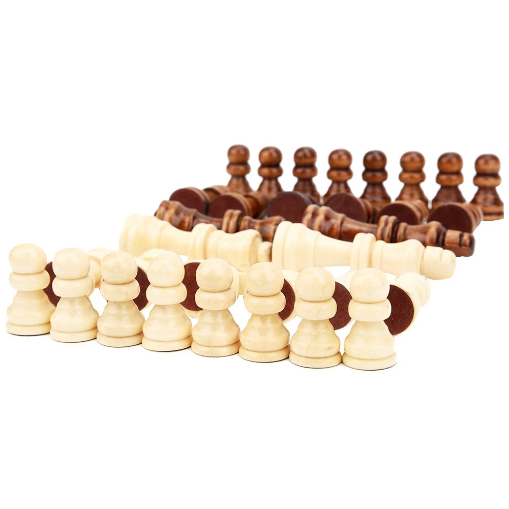 

Fun 1.22-2.76 inch 32PCS Wooden International Chess Game Set Wood Pieces Without Chessboard Gift Interactive Toy birthday gift