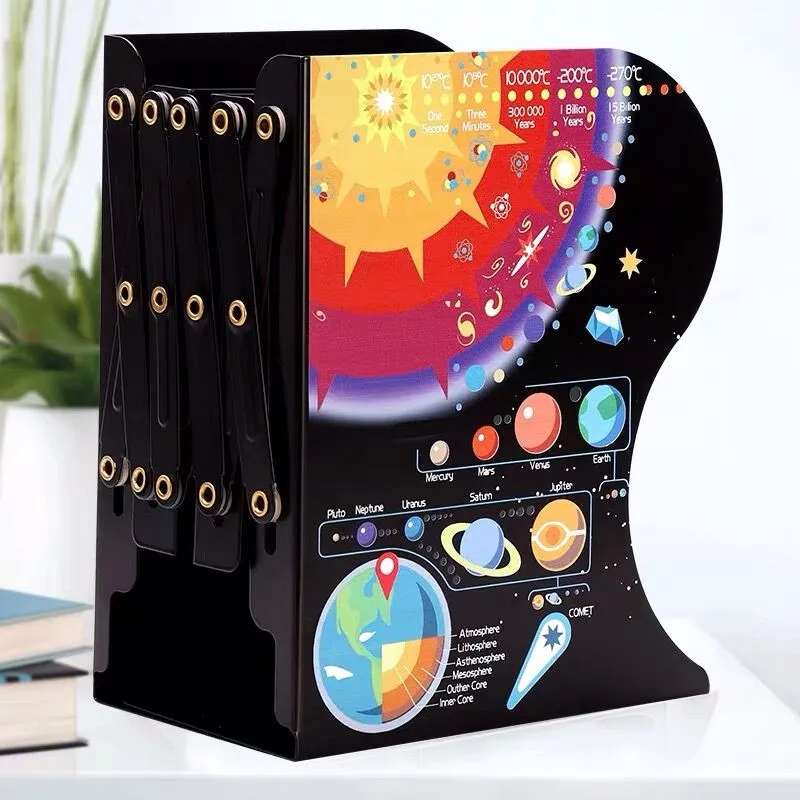 Sky Star A 1 шт. кавайный металлический Настольный держатель для книг с единорогом, выдвижная Подставка для книг, органайзер для студентов, для офиса, школы, дома, книжная полка, канцелярские принадлежности - Цвет: Sky Star A