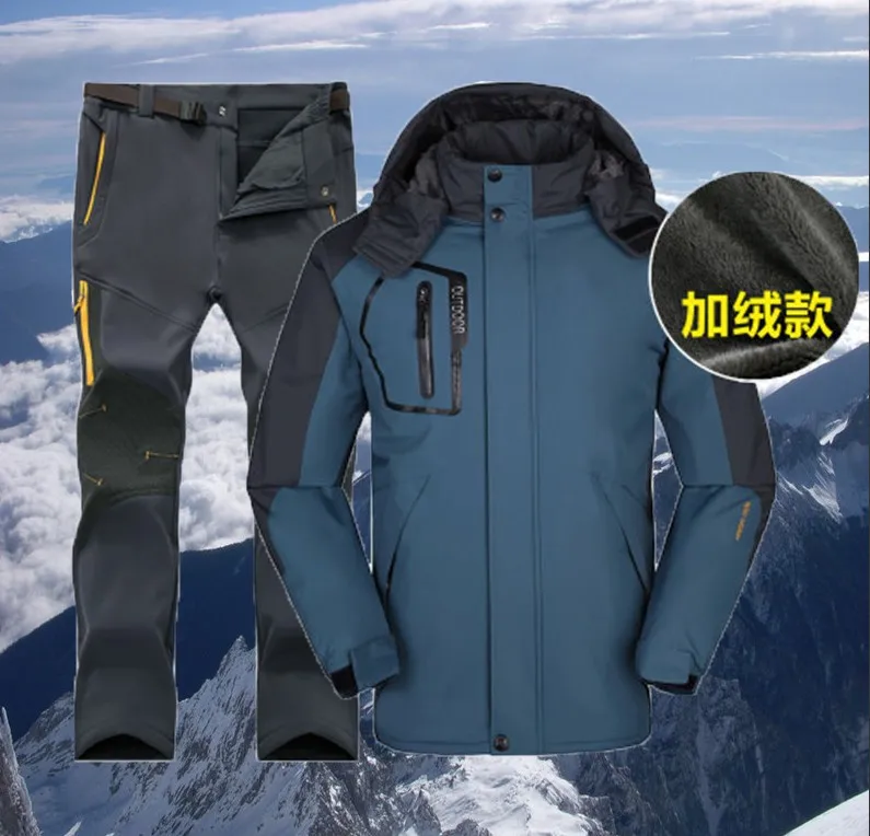 Зимняя одежда для альпинизма походная куртка мужские флисовые штаны флисовая