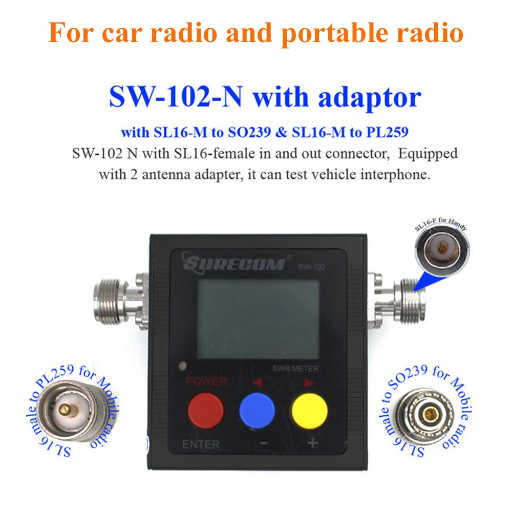SURECOM SW-102 метр 125-520 МГц цифровой VHF/UHF мощность и КСВ метр SW102 для двухстороннего радио