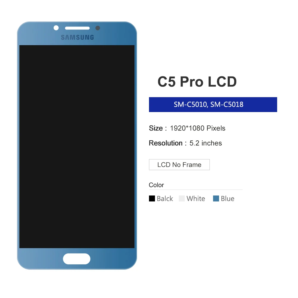 Super AMOLED экран для Samsung Galaxy c5 pro c5010 ЖК-дисплей сенсорный дигитайзер Сенсорное