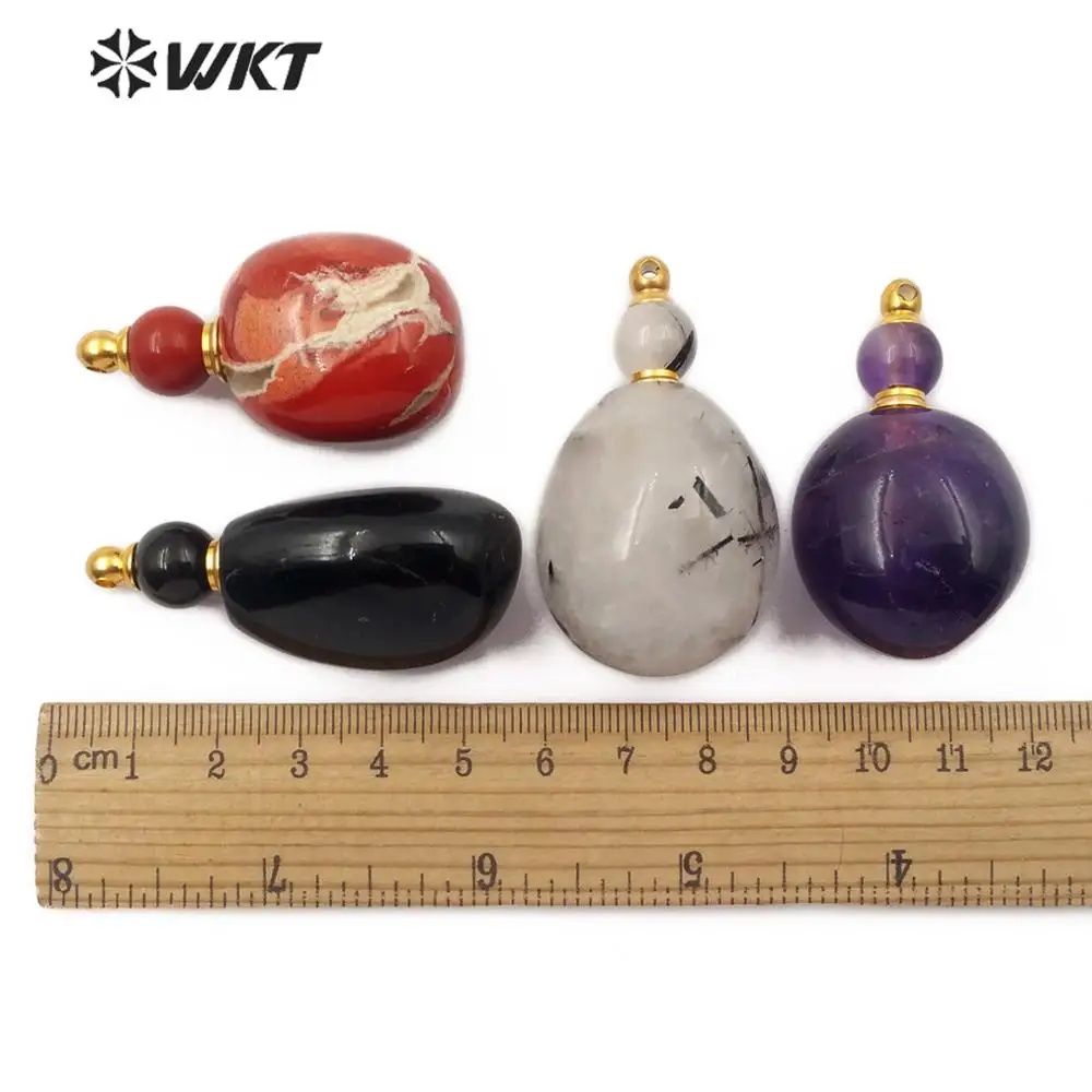 WT-P1464 флакон духов кулон из натурального камня многоцветная форма тыквы