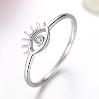 silver plated cz crystal the eye of god rings for women shimmery aaa zircon lucky eye finger ring women party jewelry gift