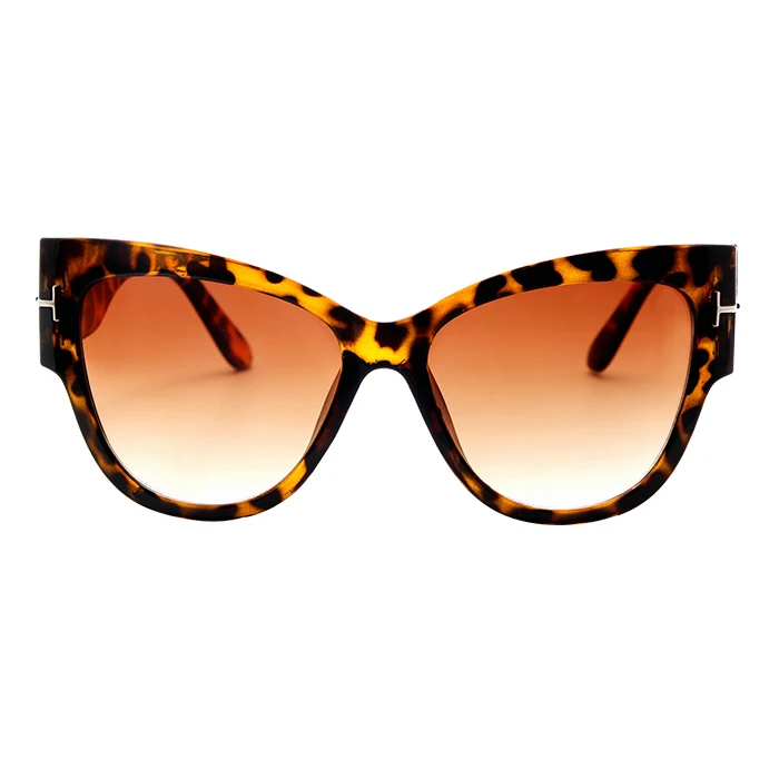 C2 Новые модные брендовые дизайнерские солнцезащитные очки Tom Cat Eye, Женские винтажные солнцезащитные очки с большой оправой UV400 - Цвет линз: C2