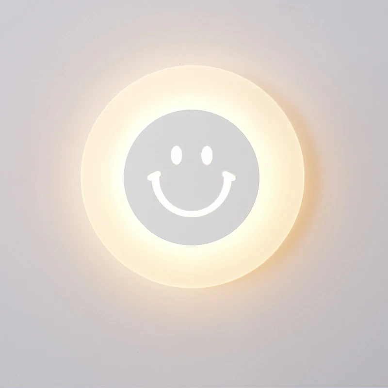 

Настенный светильник в скандинавском стиле, фоновая лампа с улыбающимся лицом для гостиной, спальни, прикроватный светильник
