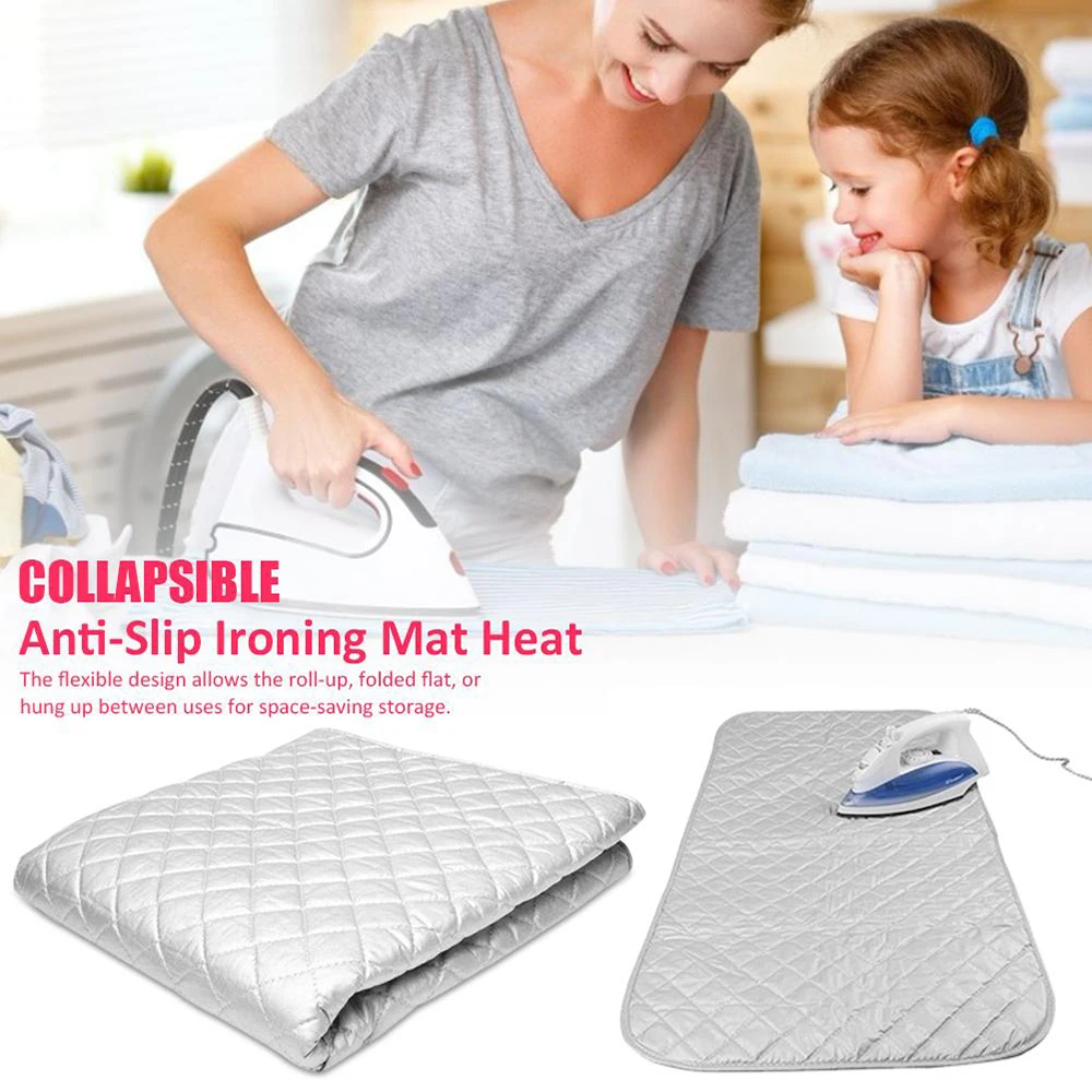 

Ironing Mat Anti-Slip Portable Iron Pad Heat Resistant Iron Blanket Ironing Board Alternative Cover for Table Top Countertop