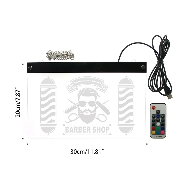 

13MA Barber Shaving Logo Multi-color Hanging Tag Decorative Lights Funny Controller LED Light Barber Shop Hair Salon Lamp