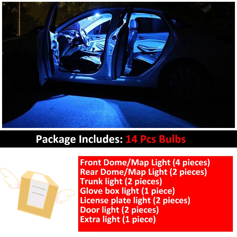 14 шт. автомобиль белый внутренний светодиодный светильник лампы посылка