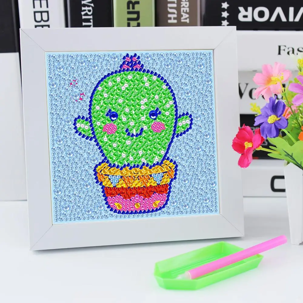 

DIY Patterns Diamond Embroidery 5D Diamond Painting For Kids Round Diamond Mosaic Cartoon Animal Stickers Home Decor with Frame