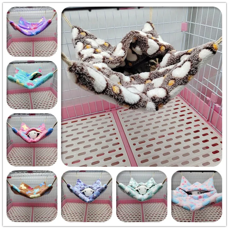 

Plush Sugar Glider Hanging Hammock Ferret Swing Bag Small Pet Hamster Snuggle Sleep Bed Nest Parrot Cage Accessories