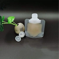 plastic stand up spout pouch refillable bottles subpack the liquid transparent clamshell packaging makeup packing bag