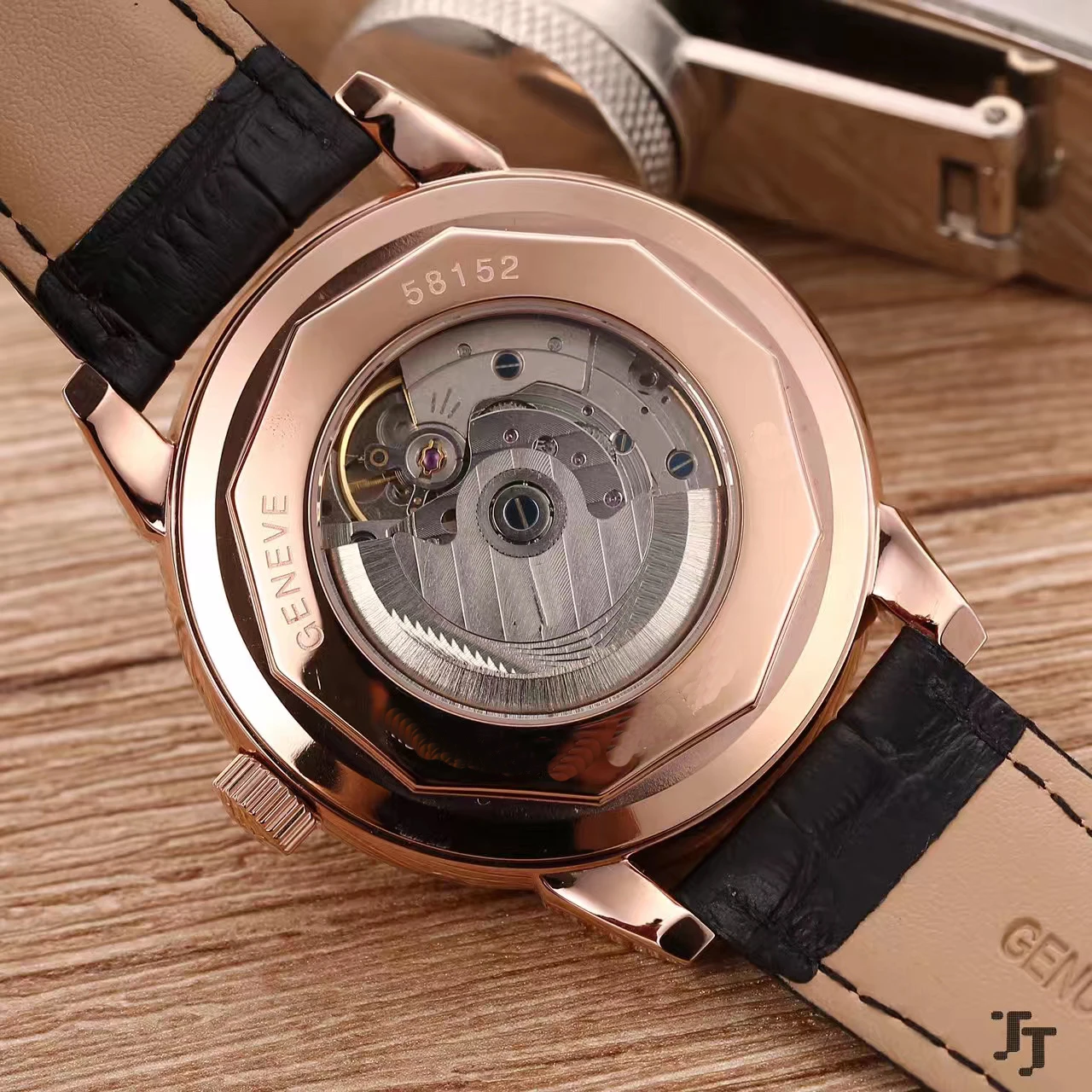 

Luxury Brand New Men Automatic Mechanical Moonphase Day Date Stainless Steel Black Leather Sapphire Rose Gold White Coffee Watch