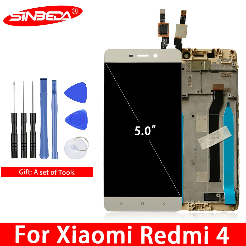 ЖК дисплей 5 0 дюйма для Xiaomi Redmi 4 Standard 2 Гб ОЗУ 16 ПЗУ сенсорный экран с рамкой