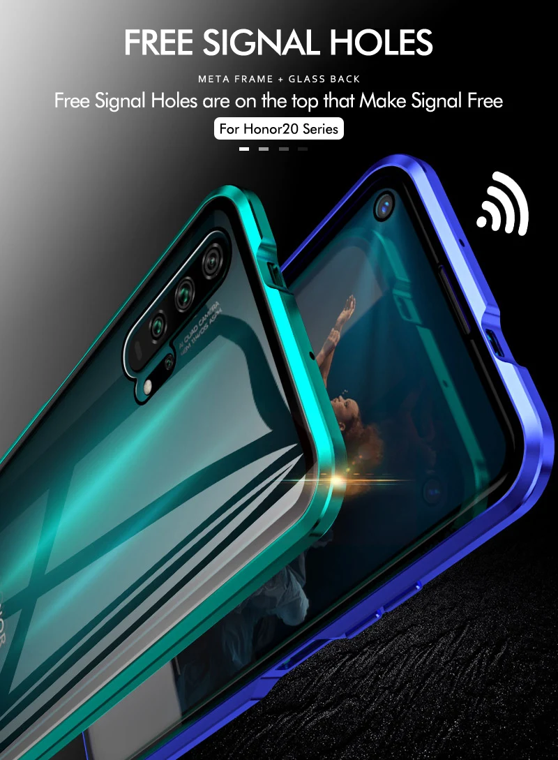 Двухсторонний магнит 360 Полный Чехол чехол хонор 20 про чехол на Honor 20 Защитная крышка Закаленное заднее стекло чехол на для huawei Honor 20 хонор 20 прозрачный чехол