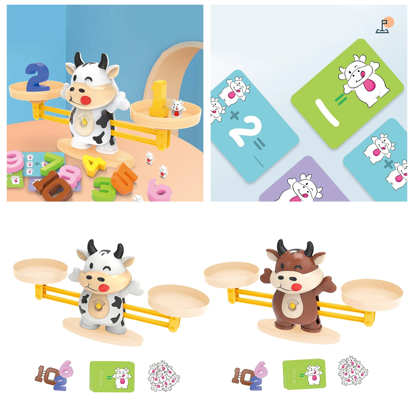 

Montessori Cattle Weighing Scale Math Match Toys for Toddlers Count Toys