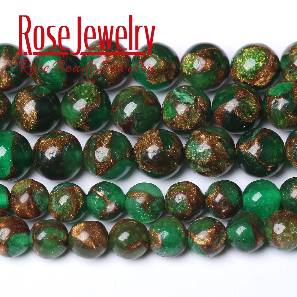 

Natural Green Cloisonne Stone Round Loose Beads 15 Inches Strand 4 6 8 10 12mm Pick Size For Jewelry Making DIY Bracelet