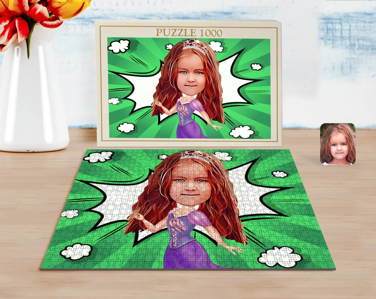 

Personalized Princess Caricature of 1000 Piece Professional Puzzle-3