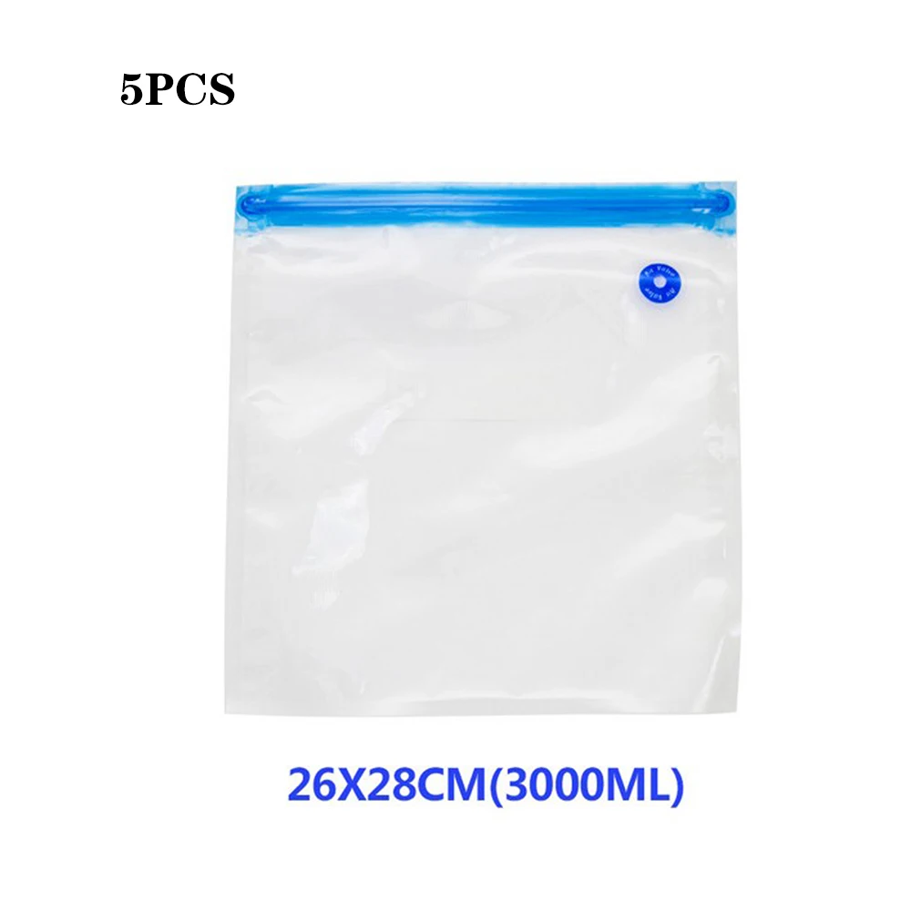 Набор вакуумных пакетов 5 шт. прозрачные пакеты с запаянным уплотнением для