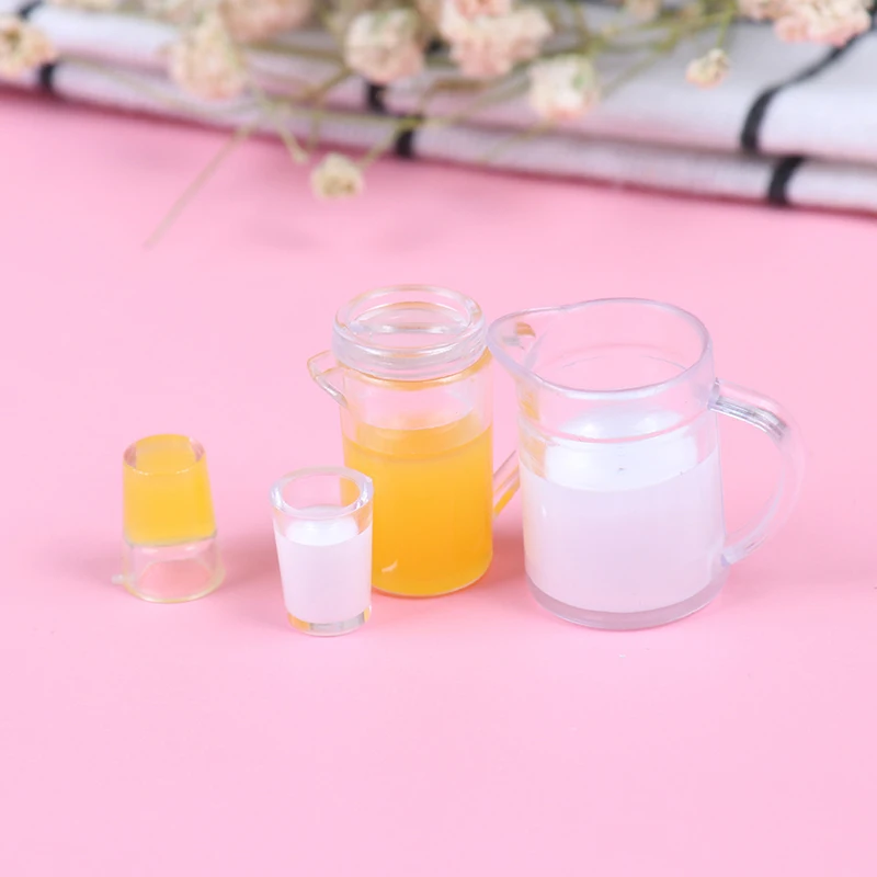 2 шт. 1/12 Миниатюрные аксессуары для кукольного домика мини кувшин сока Набор