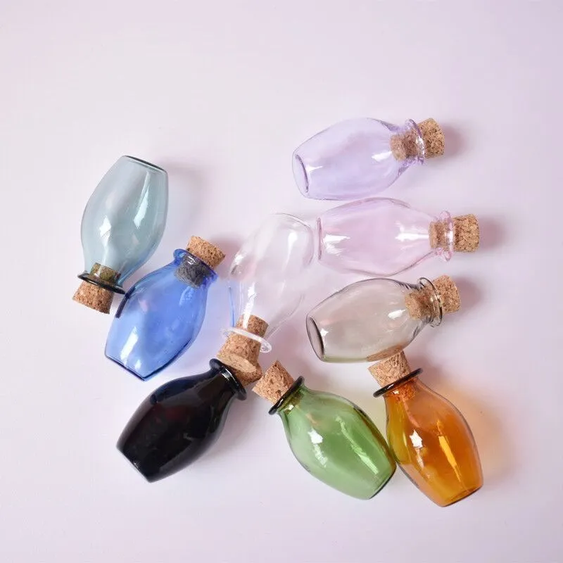 1pcs Wine Jar Shape Color Christmas Wish Bottles Small Empty Cork Glass Vials For Holiday Wedding home Decoration Gifts | Дом и сад