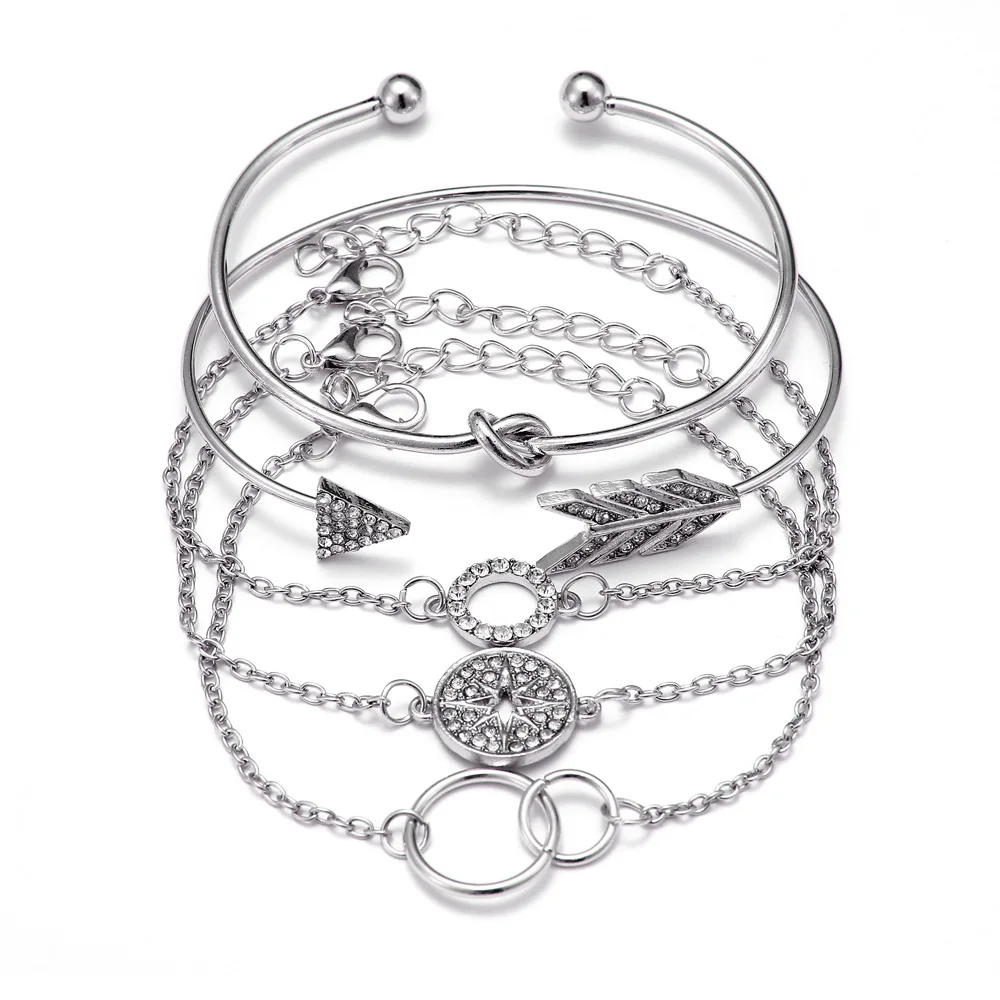 Лидер продаж браслеты в богемном стиле с узелком из сплава стразы кольцо со