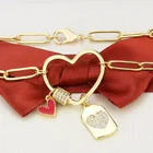 Золотистое Ожерелье с медной застежкой-пряжкой из циркона, романтическое ожерелье красного цвета с полой подвеской в форме сердца, подарочное ювелирное изделие в готическом стиле