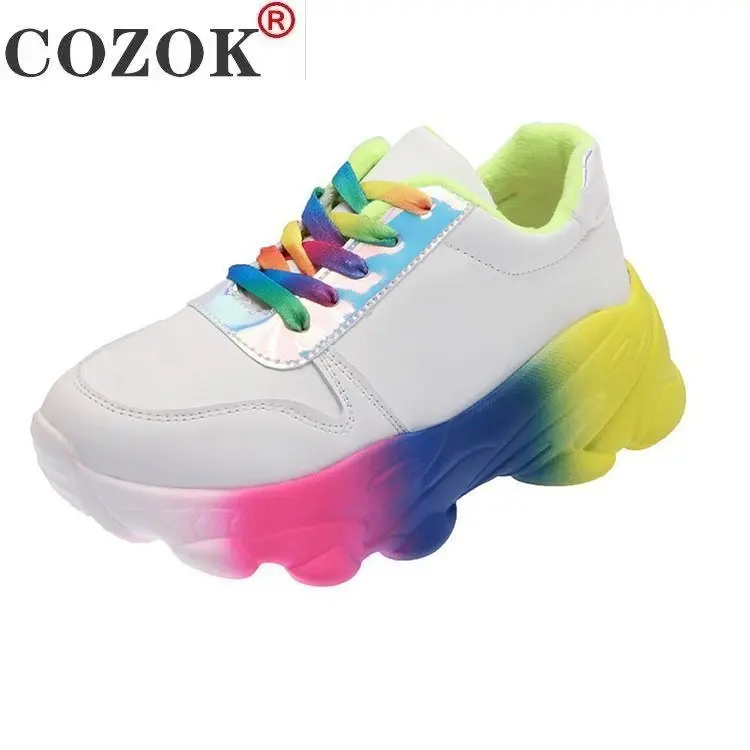 

Fur Lining Low Top Casual Shoes Women Sneakers Sequin Chunky Shoes Ladies Shoes Z