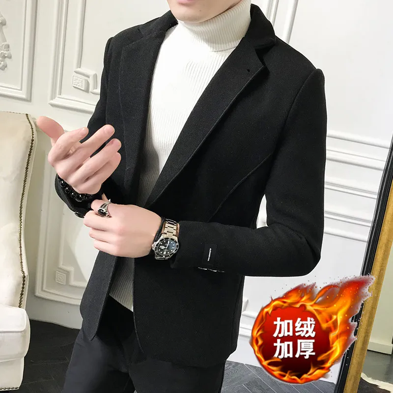 Зимний мужской новый бархатный толстый шерстяной высококачественный деловой