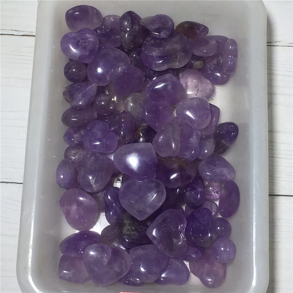 

Natural Purple Quartz Crystal Hand Made Love Heart Home Decoration Feng Shui Gemstones Amethyst