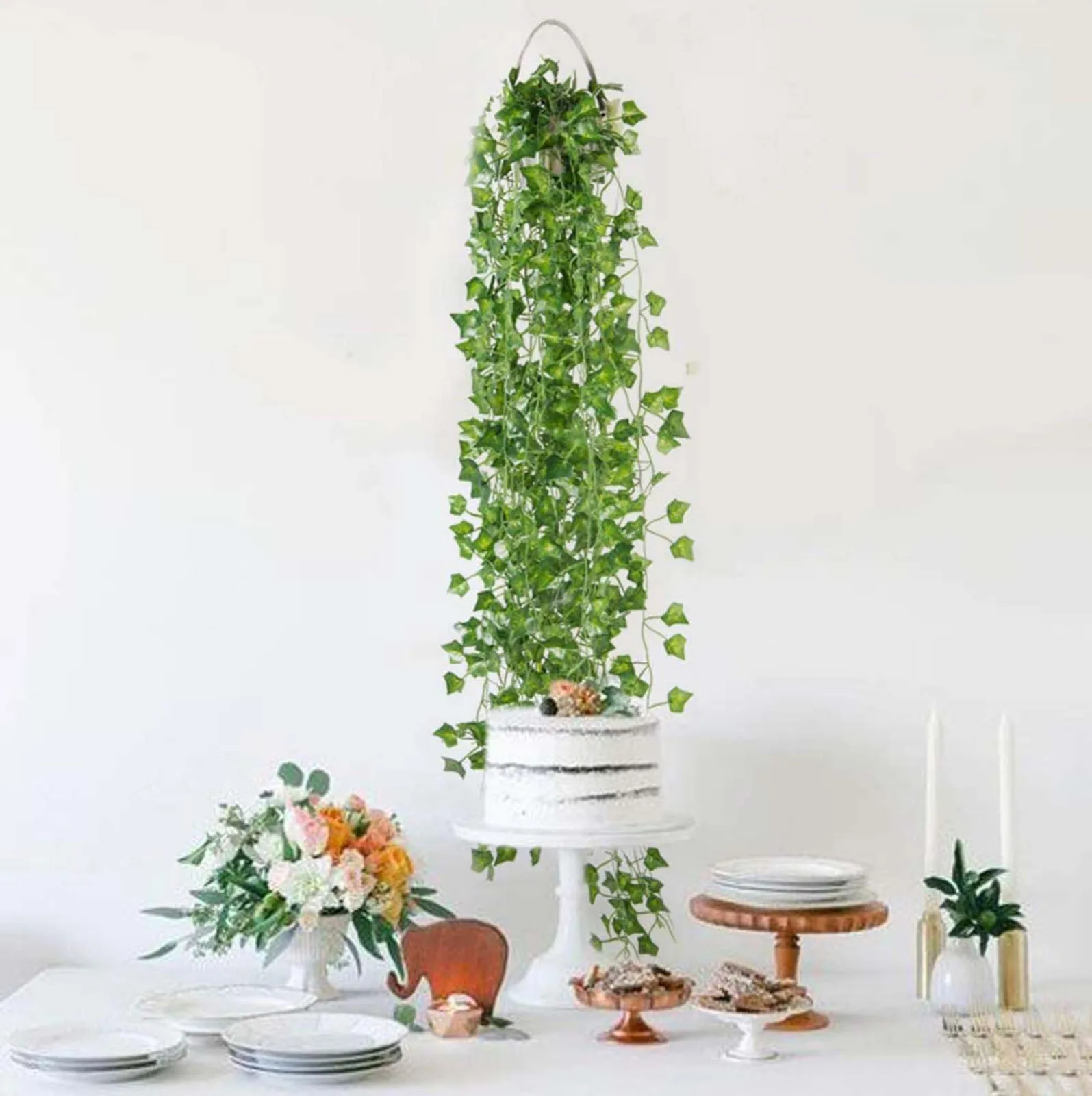 

12 Strands 86 FT Artificial Lvy Leaf Vine Garland Fake Foliage Hanging Plants home decoration accessories
