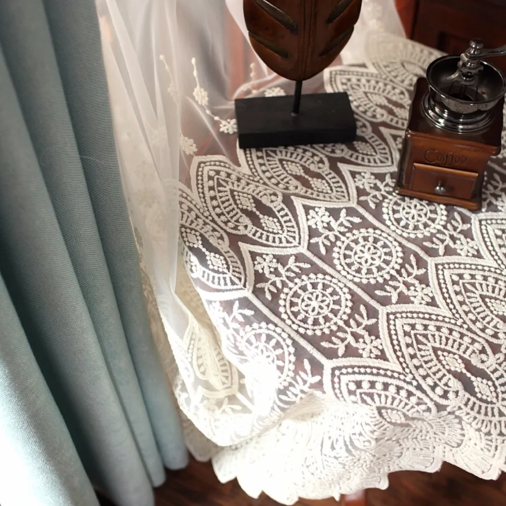 Европейские жаккардовые занавески с вышивкой из вуали для гостиной балкона