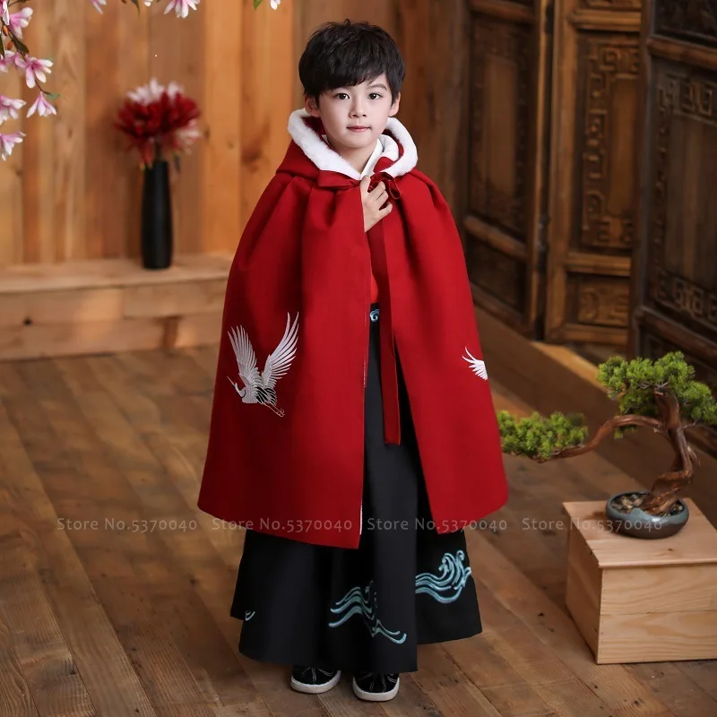 Детский Традиционный китайский плащ ханьфу новогодний праздничный костюм для