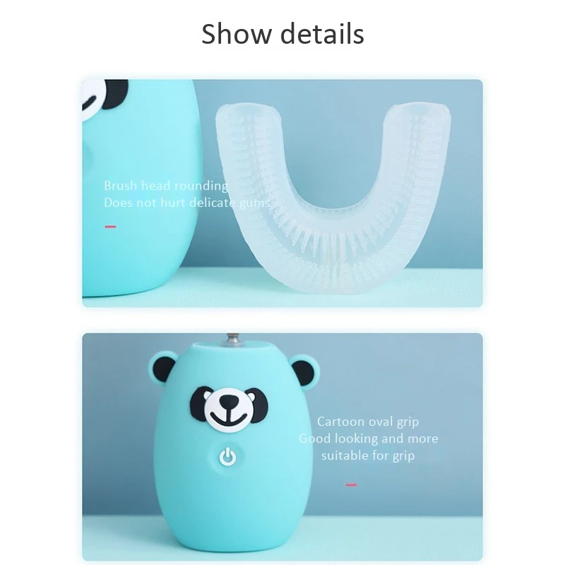 

Kids 360 Sonic Intelligent Electric U Type Toothbrush Charging Silicone UV Drying Tooth Brush Cup for Toddlers