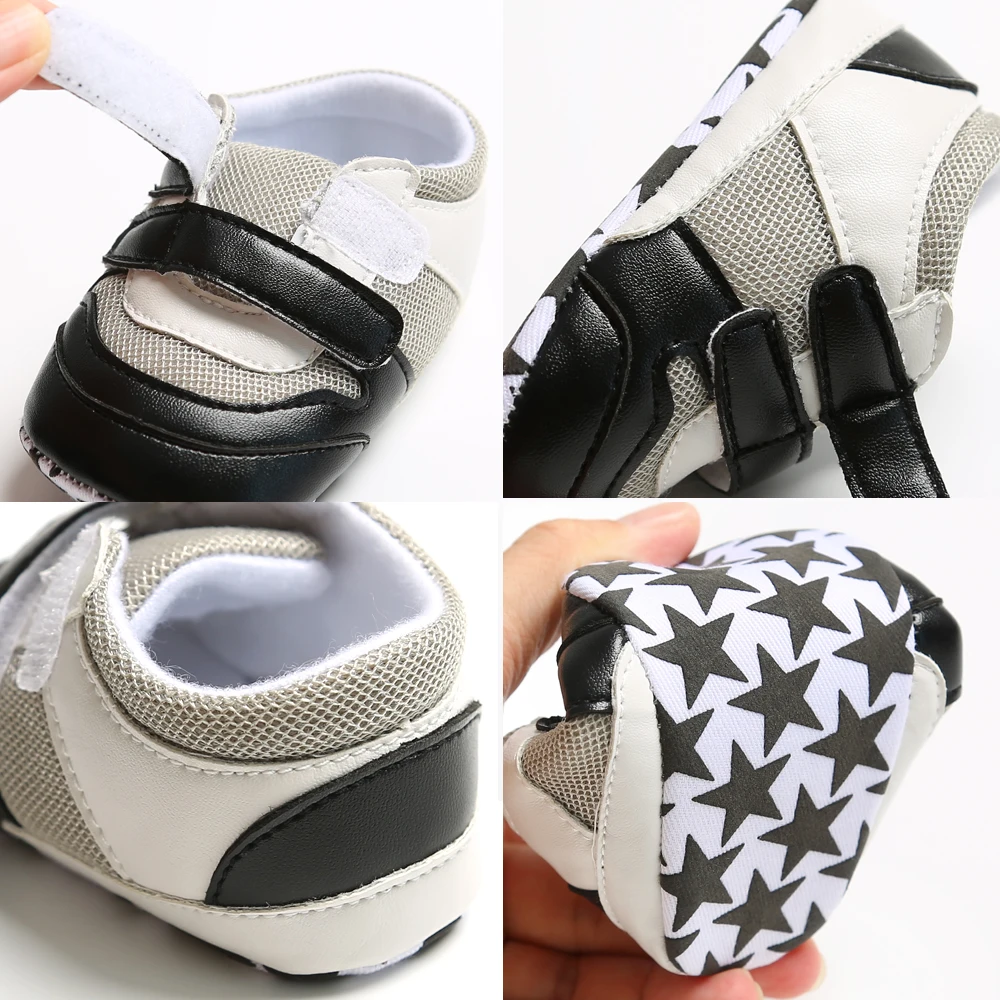 

Autumn 0-18M Baby Boys Walking Shoes Breathable Anti-Slip Shoes Sneakers Toddler Soft Soled Patchwork Color infant Sneakers