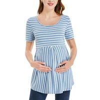 stripe maternity clothes tunic tops women tee shirt ruffles plus size tees t shirt pregnancy tee loose casual womens clothing