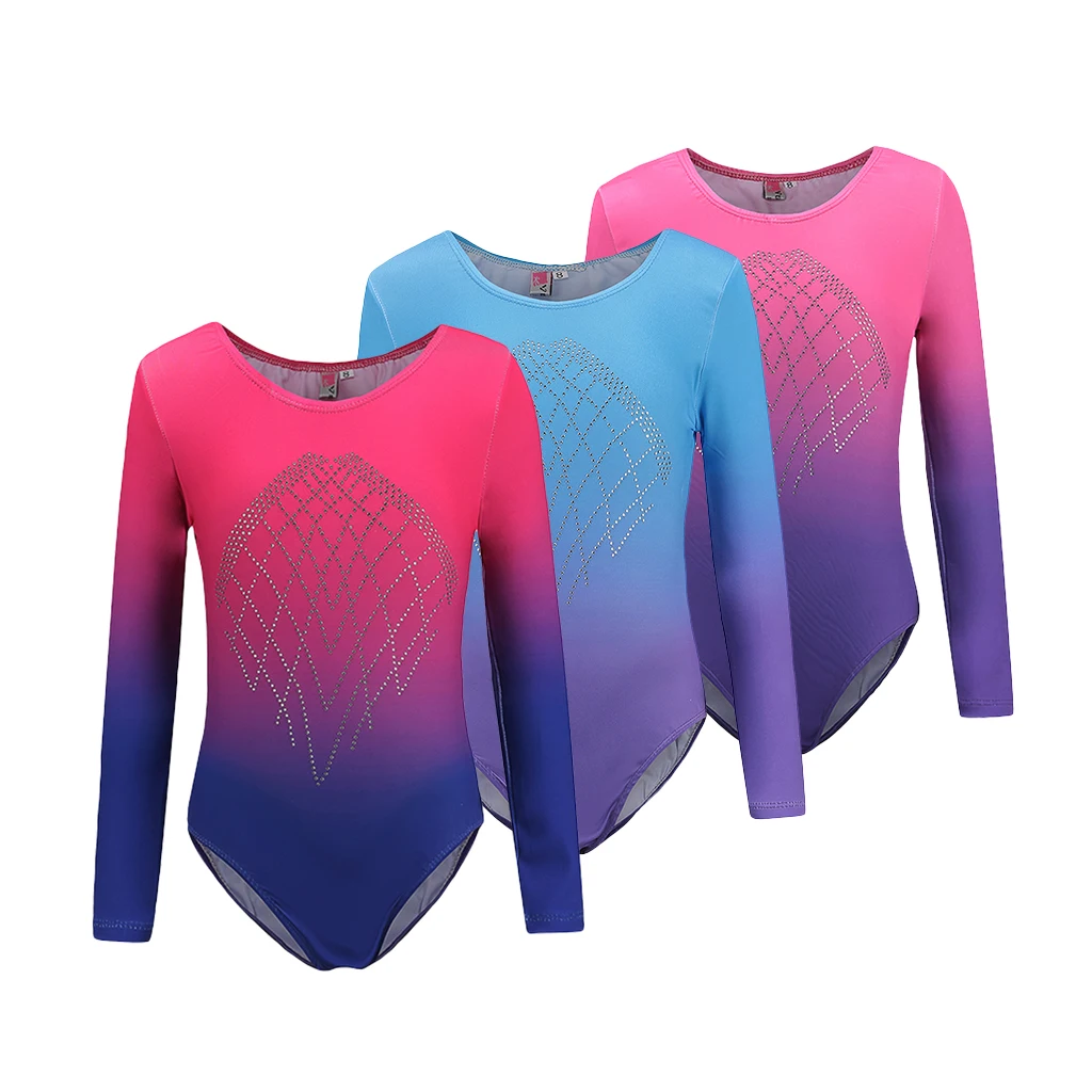 

Kid Girl Long Sleeve Ballet Dance Gymnastic Leotard Costume Fitness Bodysuit