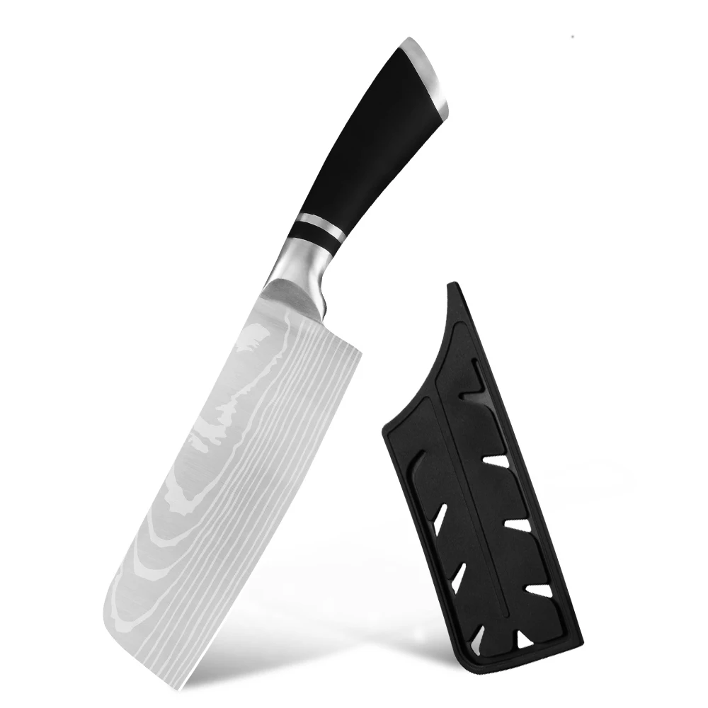 Xyj 5 дюймовый нож Nakiri лазерный дамасский шаблон из нержавеющей стали острые
