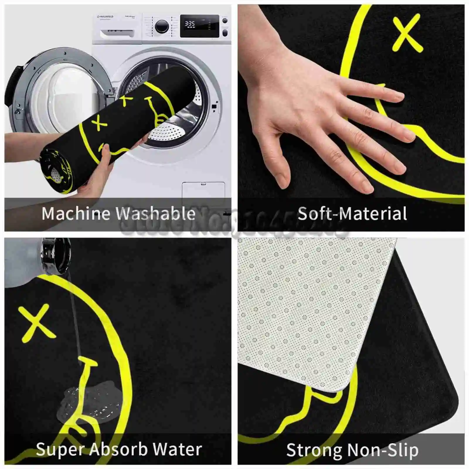 Rock Entrance Door Floor Mat Mats Outdoor Prayer Pad Music Cool Grunge Punk Classic Pop And Roll On 60S | Дом и сад