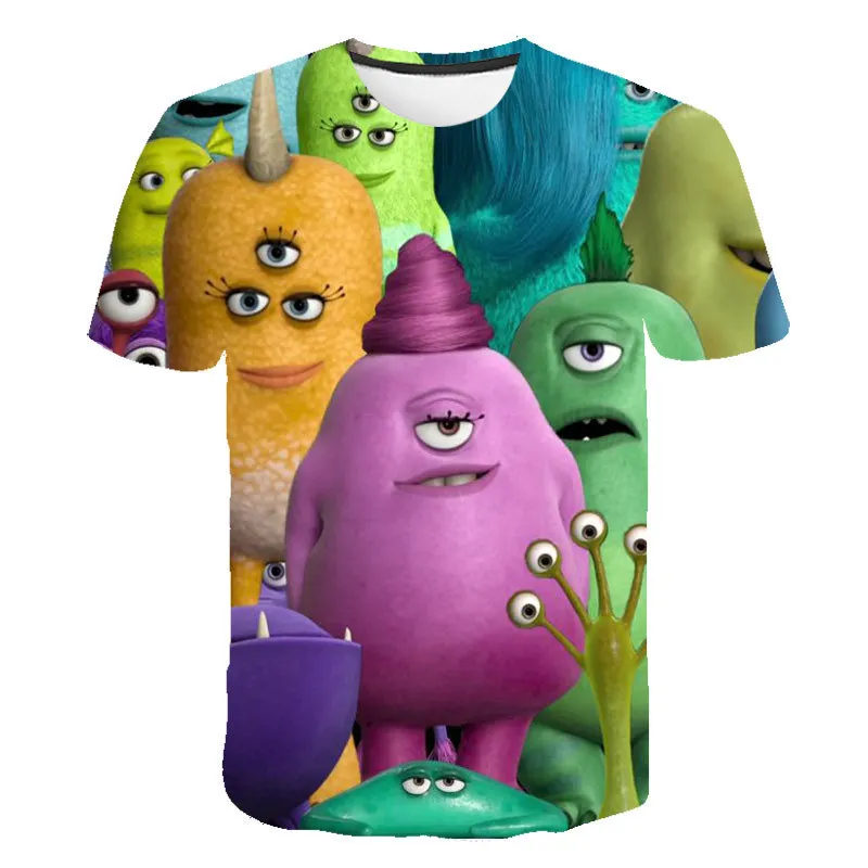 

2021 pop kids print T-shirt Monsters University cartoon streetwear hip-hop dance T-shirt game boys and girls top