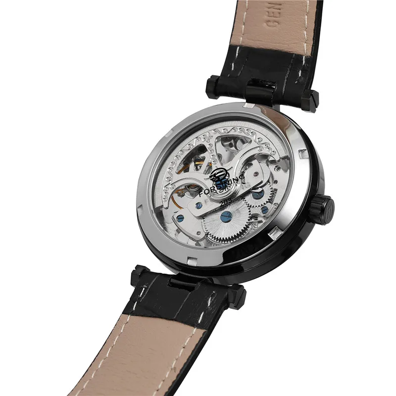 Автоматические механические мужские наручные часы-скелетоны FORSINING военные