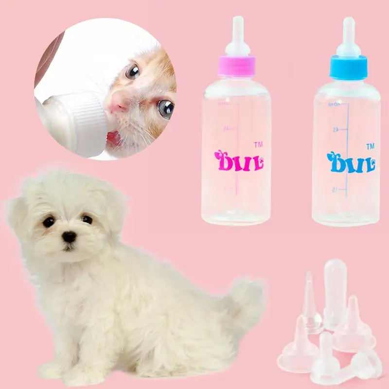Baby Pet Animals Feeding Bottle 6Pcs/1Set Suckling Dog Kitten Supplies Puppy Pets Whelping Kit Set Cat | Дом и сад