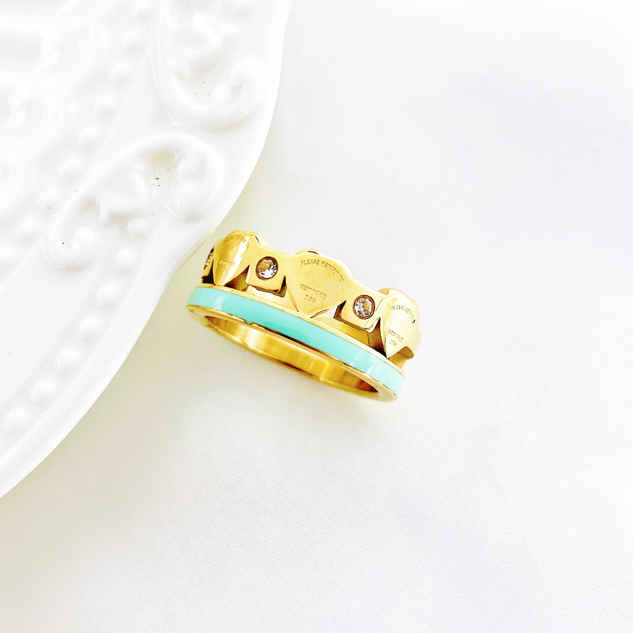 Женское серебряное кольцо из нержавеющей стали классическое в форме двойного