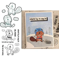 beaver hockey 2021 new transparent stamps and dies for diy scrapbooking paper cards making crafts clear stamps
