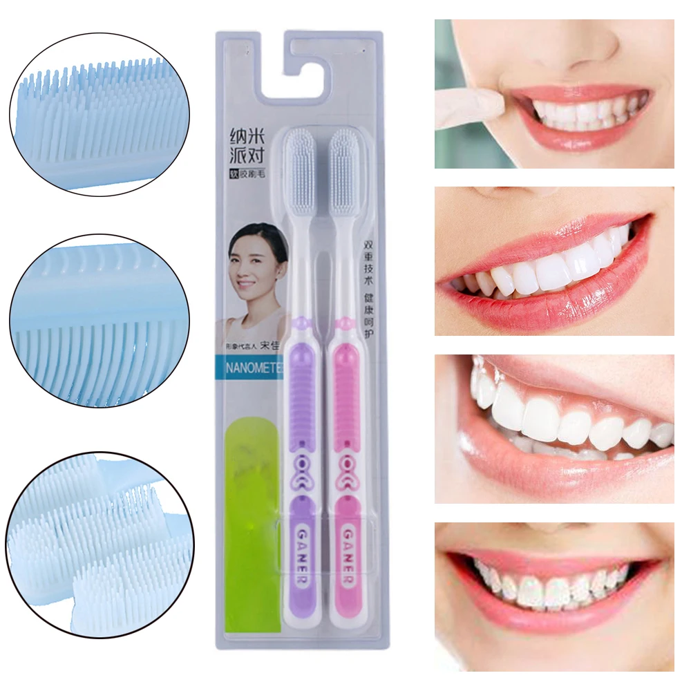 2 шт. Мягкие Силиконовые Зубные щётки для ухода за полостью рта|Зубные щетки| |