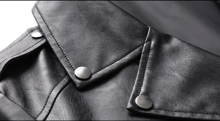 Новинка 2019 кожаная мужская повседневная куртка весна осень мотоциклетная одежда