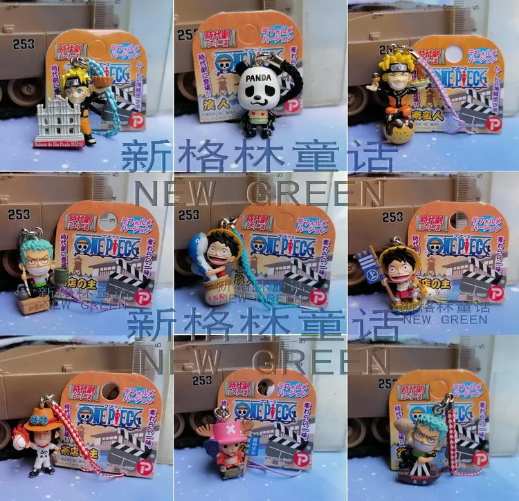 

BANDAI One Piece Action Figure Japanese Version Limited Cute Luffy Chopper Nami Zoro Pendant Gacha Model Pendant Toy