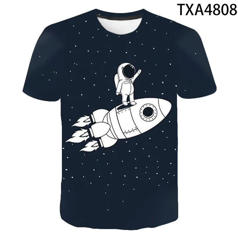

Astronaut Starry Sky Short Sleeve T shirt Summer Men Women Children Print 3D T-shirt Boy Girl Kids Fashion Streetwear Tops Tee