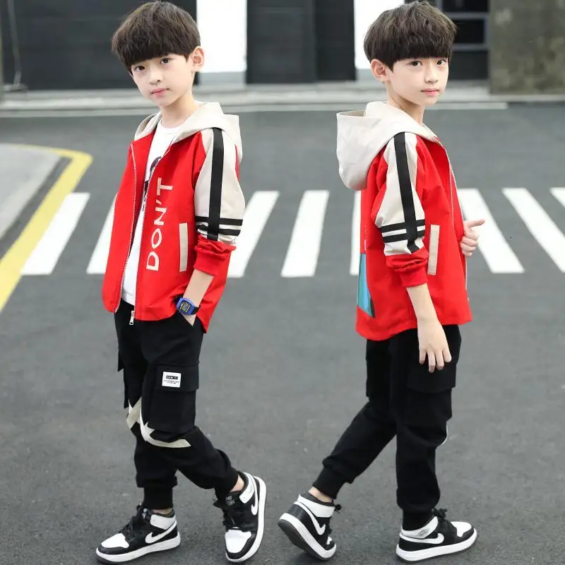 Комплекты одежды для мальчиков-подростков новый детский хлопковый комплект из 2