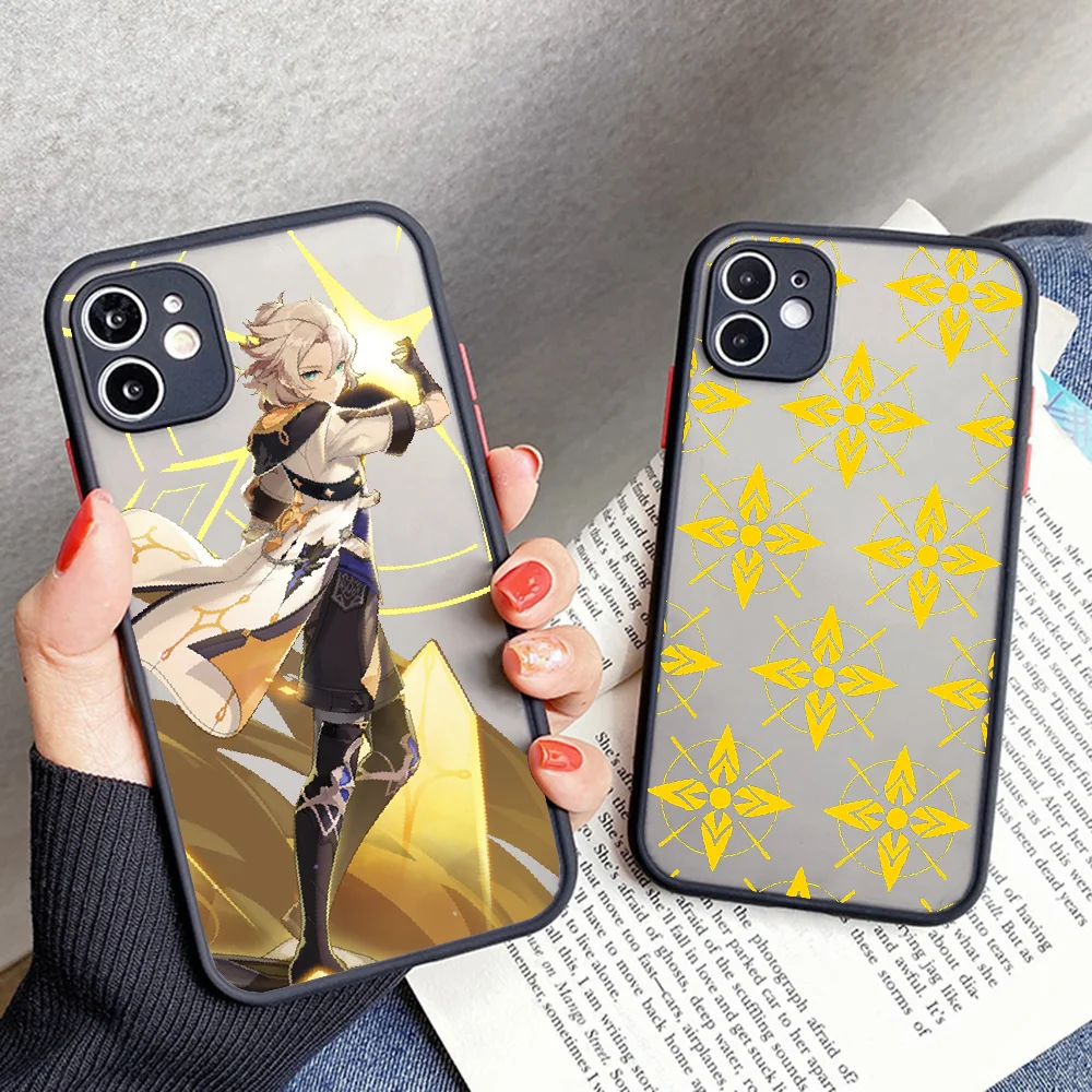Чехол для телефона Genshin Impact Albedo iphone SE 2020 6S 7 8 11 12 13 Plus X XS XR Pro Max матовый прозрачный